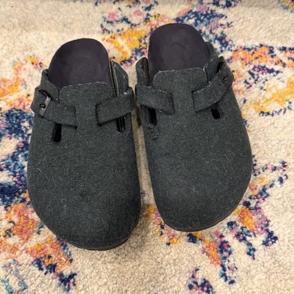 Birkenstocks Suede Boston Forest Green - Picture 1 of 7